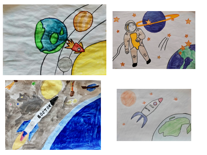 «Космос – это бесконечное пространство и загадка!»  Наши юные художники предлагают  путешествие в   мир космических рисунков.