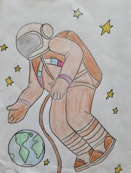 «Космос – это бесконечное пространство и загадка!»  Наши юные художники предлагают  путешествие в   мир космических рисунков.